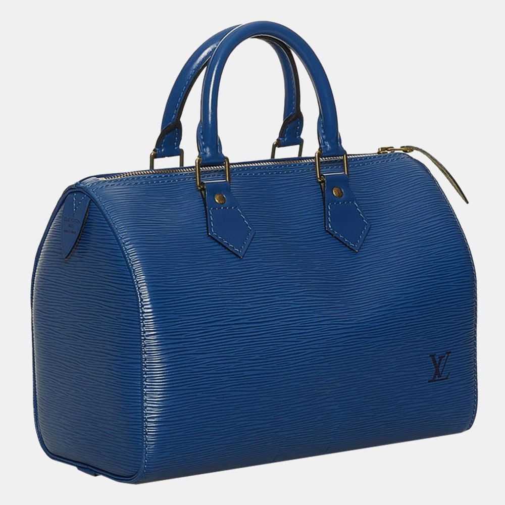 

Louis Vuitton Blue Epi Leather Speedy 25 Satchel Bag