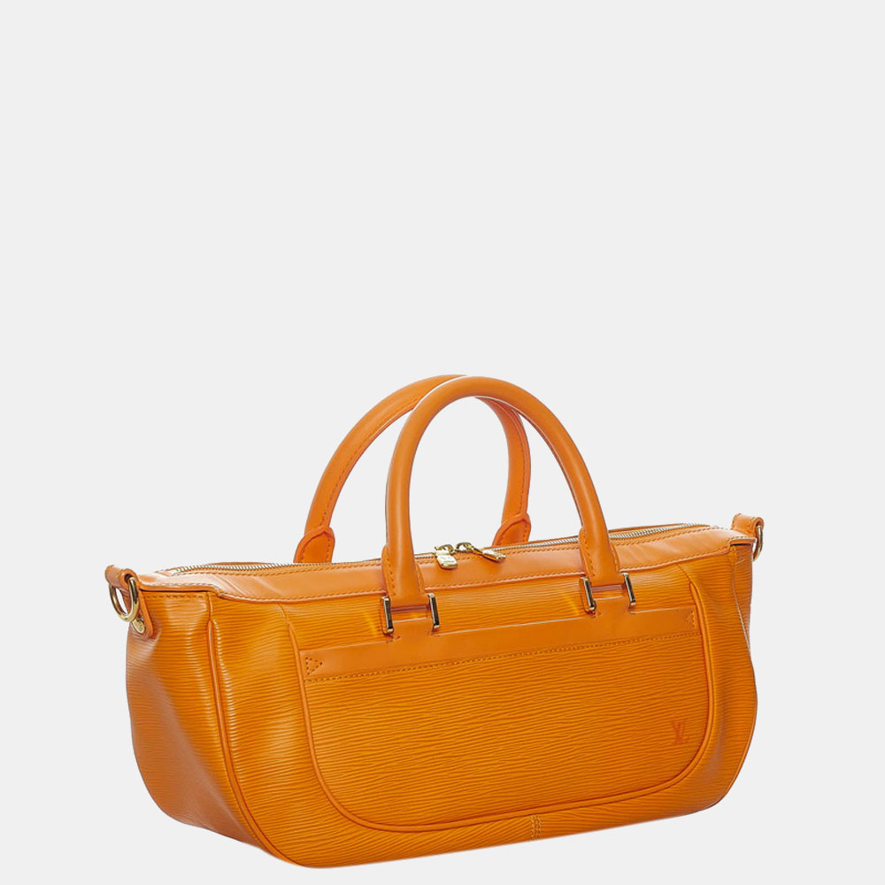 

Louis Vuitton Orange Epi Leather Dhanura GM Satchel Bag