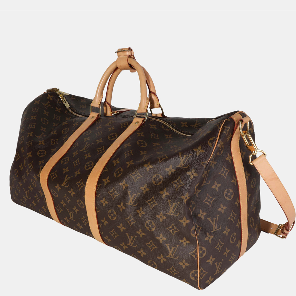 

Louis Vuitton Brown Monogram Canvas Keepall Bandouliere 55 Duffel Bag