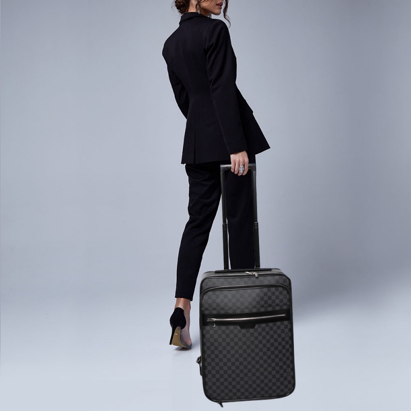 

Louis Vuitton Damier Graphite Canvas Business Pegase Legere 55 Luggage Bag, Black