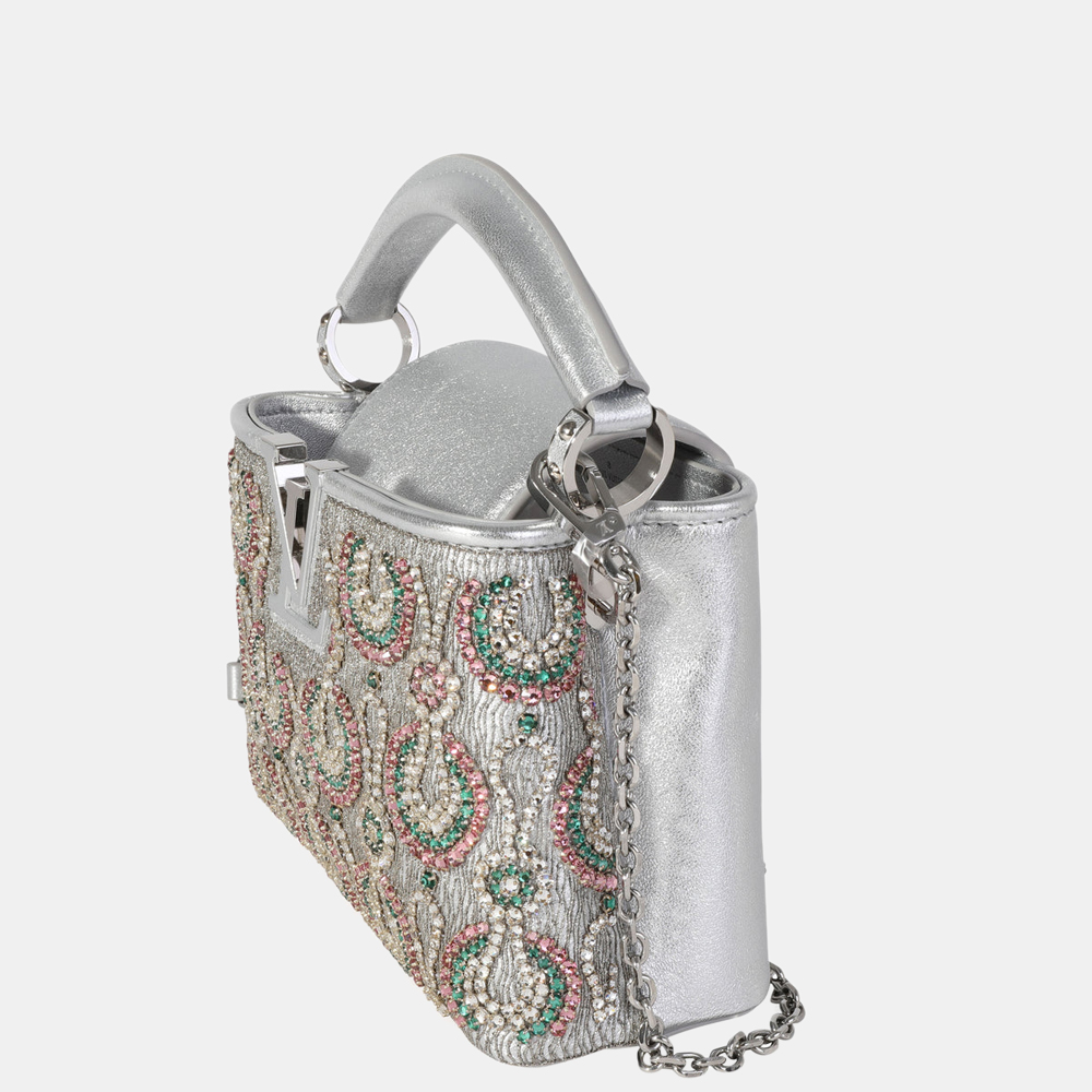 

Louis Vuitton Silver Metallic Broderies Capucines Mini (2021) Bag