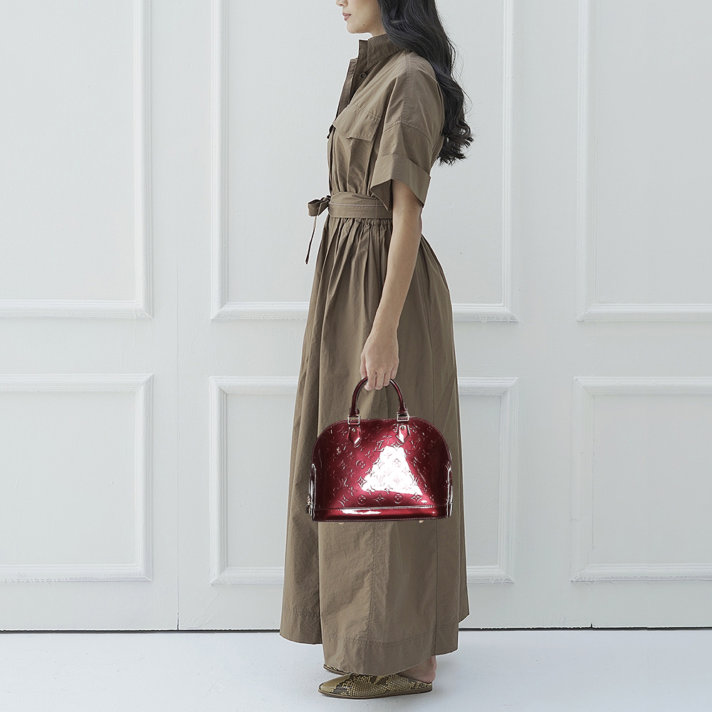 

Louis Vuitton Pomme D'Amour Monogram Vernis Alma PM Bag, Red