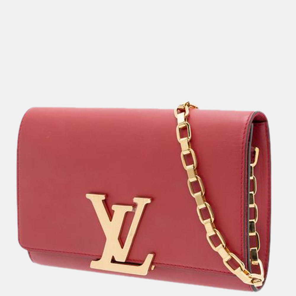 Louis Vuitton Red Calfskin Leather Chain Louise GM Bag price in