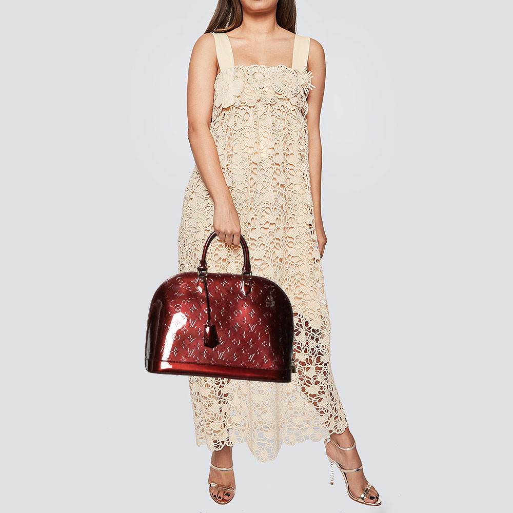 

Louis Vuitton Amarante Monogram Vernis Leather Alma GM Bag, Burgundy