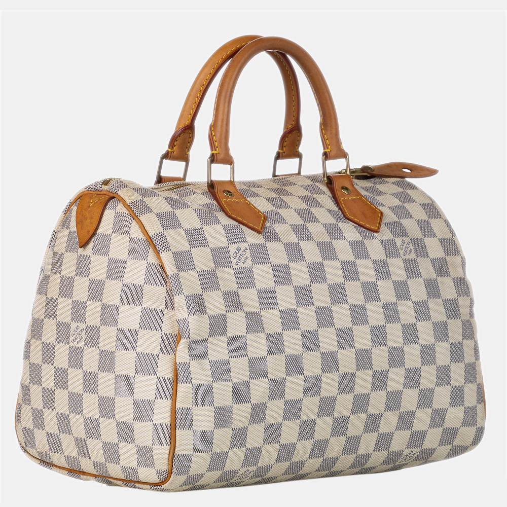 

Louis Vuitton White Damier Azur Speedy 30, Blue