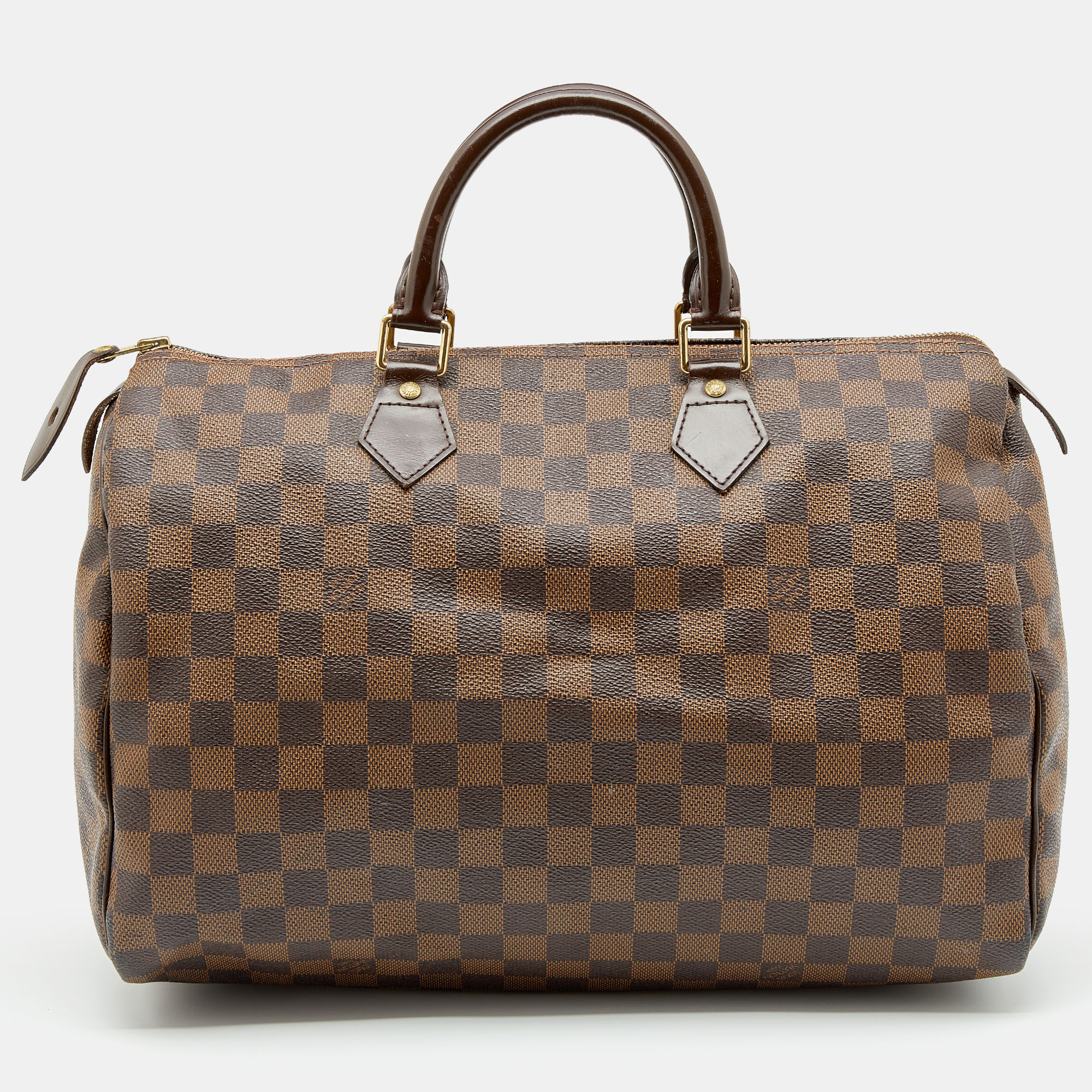 Pre Owned Louis Vuitton Damier Ebene Canvas Speedy 35 Bag