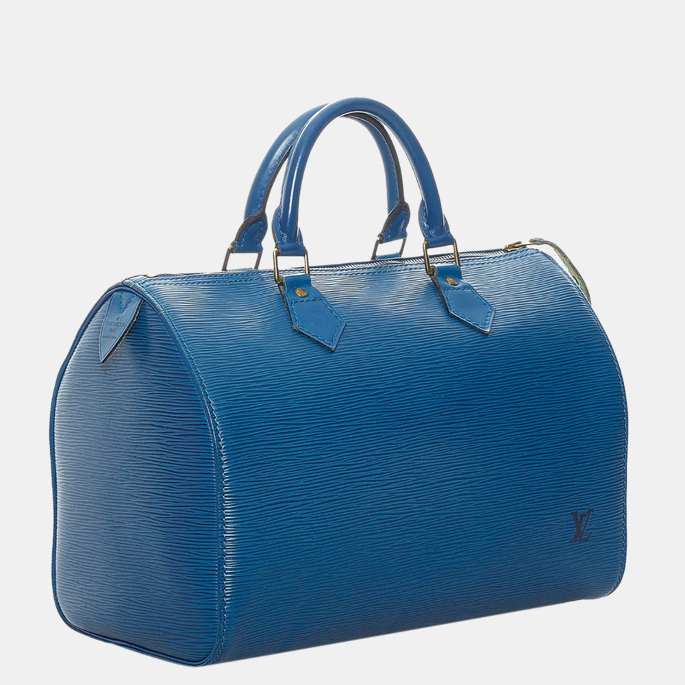 

Louis Vuitton Blue Epi Leather Speedy 30 Satchel Bag