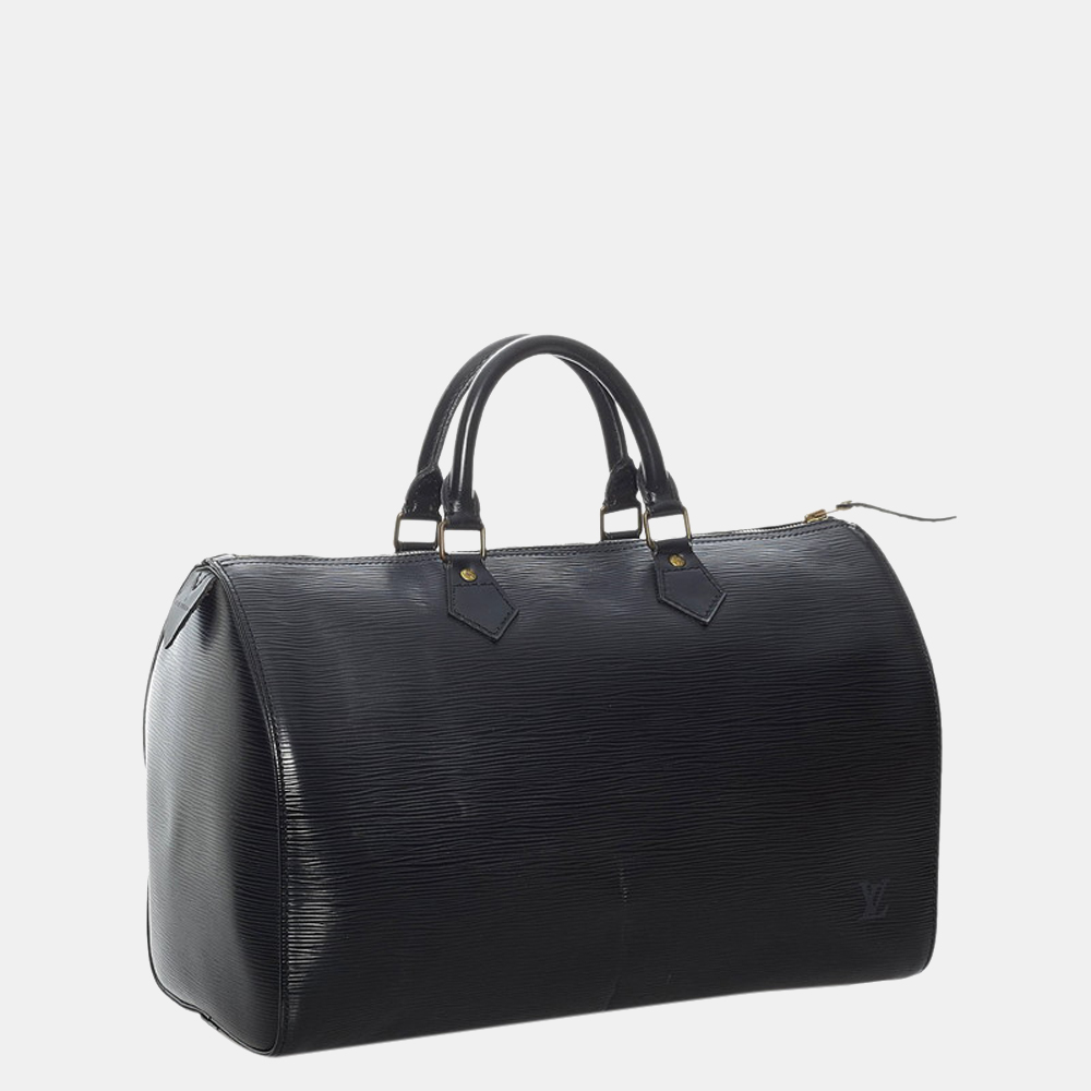 

Louis Vuitton Black Epi Leather Speedy 35 Satchel Bag