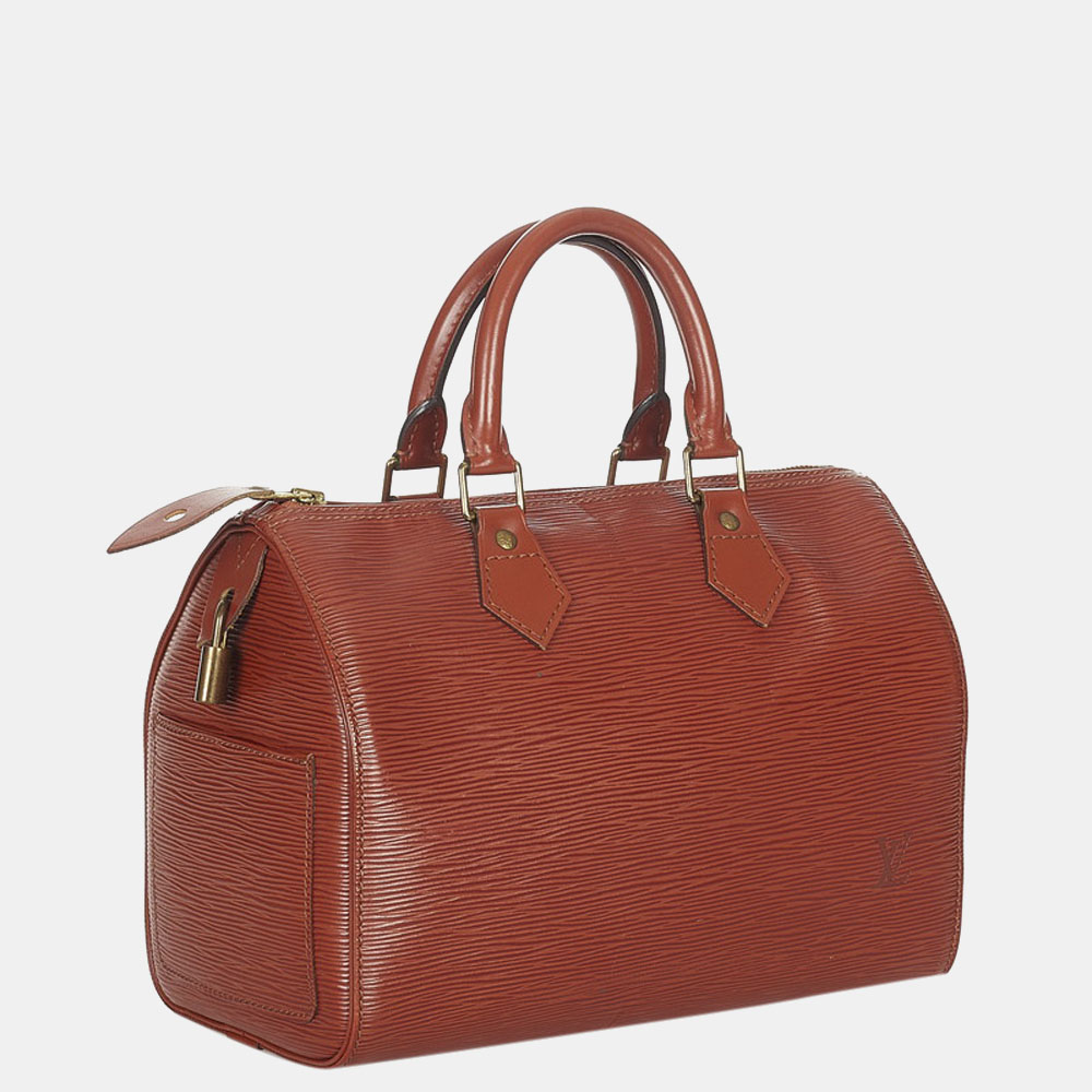 

Louis Vuitton Brown Epi Leather Speedy 25 Satchel Bag