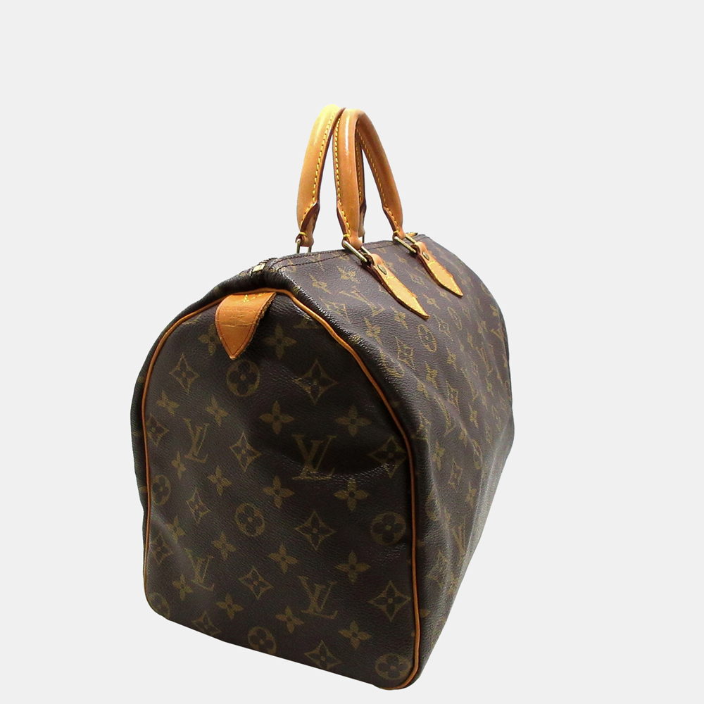 

Louis Vuitton Brown Monogram Canvas Speedy 35 Satchel Bag