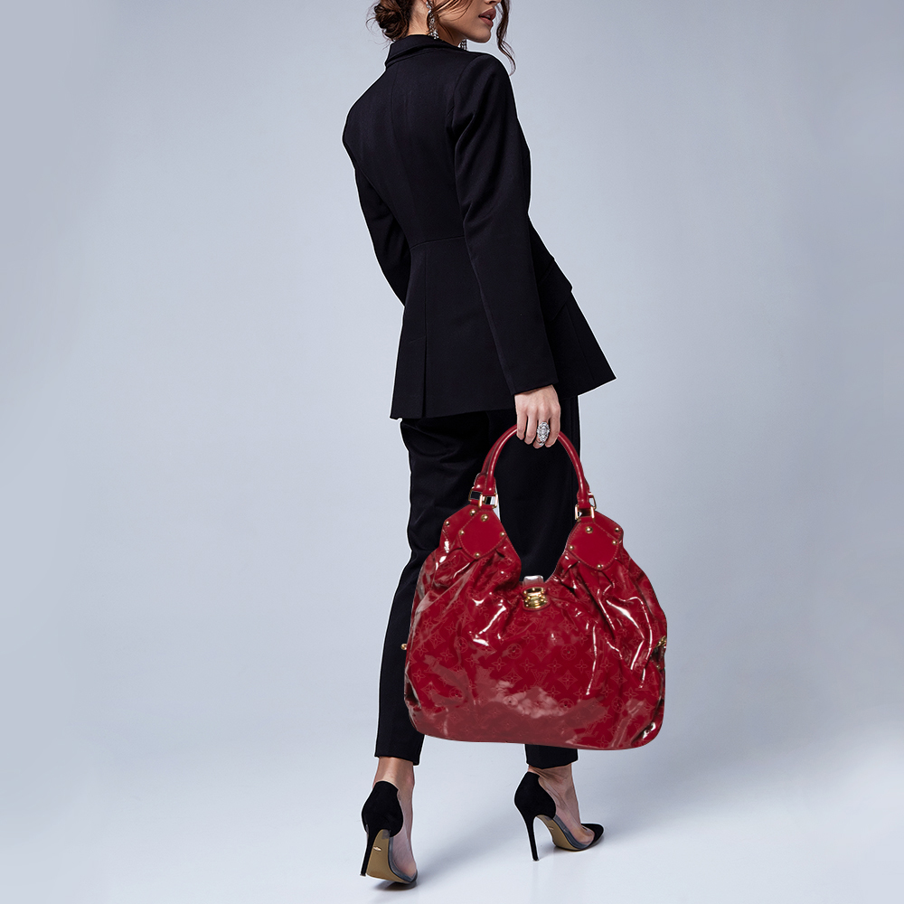 

Louis Vuitton Cerise Mahina Patent Leather Surya  Bag, Red