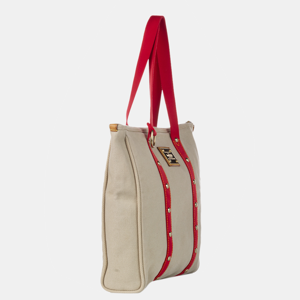 

Louis Vuitton Beige,Brown/Red Antigua Cabas MM