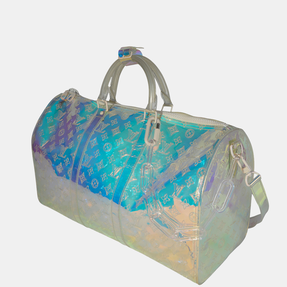 

Louis Vuitton x Virgil Abloh PVC Prism Keepall Bandouliere 50 Bag, Blue