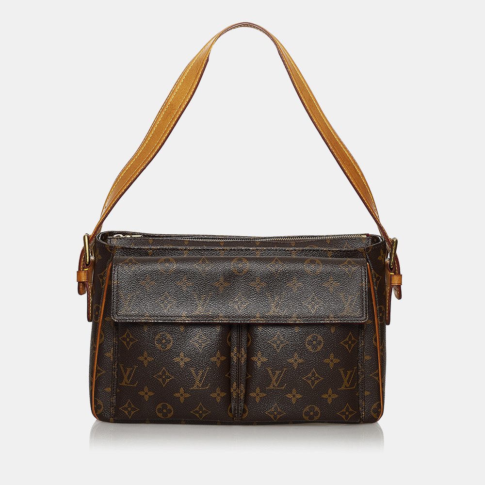 Pre-owned Louis Vuitton Brown Monogram Viva-cite Gm