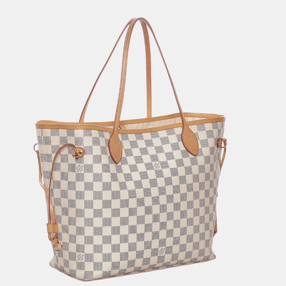 

Louis Vuitton White/Blue Damier Azur Neverfull MM