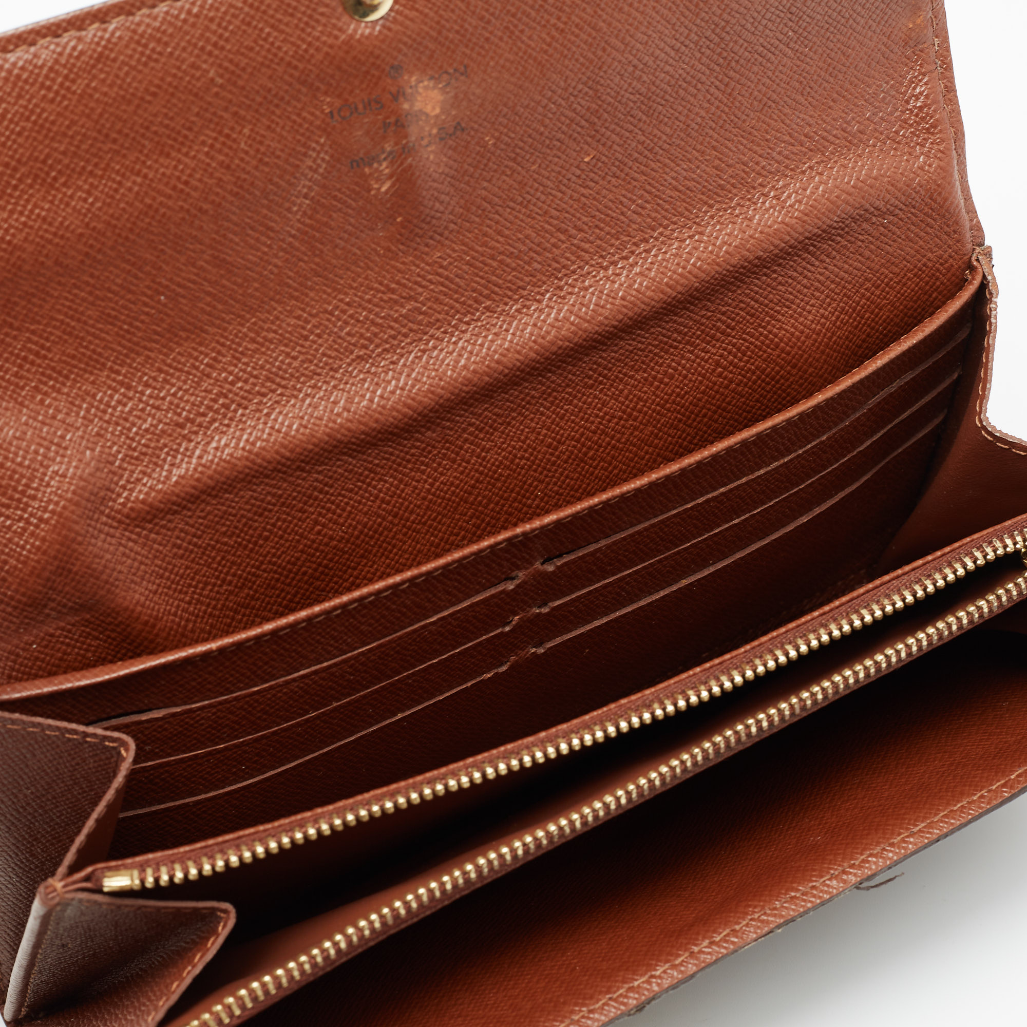 

Louis Vuitton Monogram Canvas Sarah Wallet, Brown