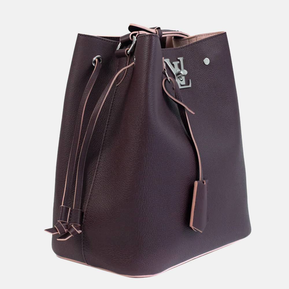 

Louis Vuitton Purple Leather Lockme Bucket Shoulder Bag