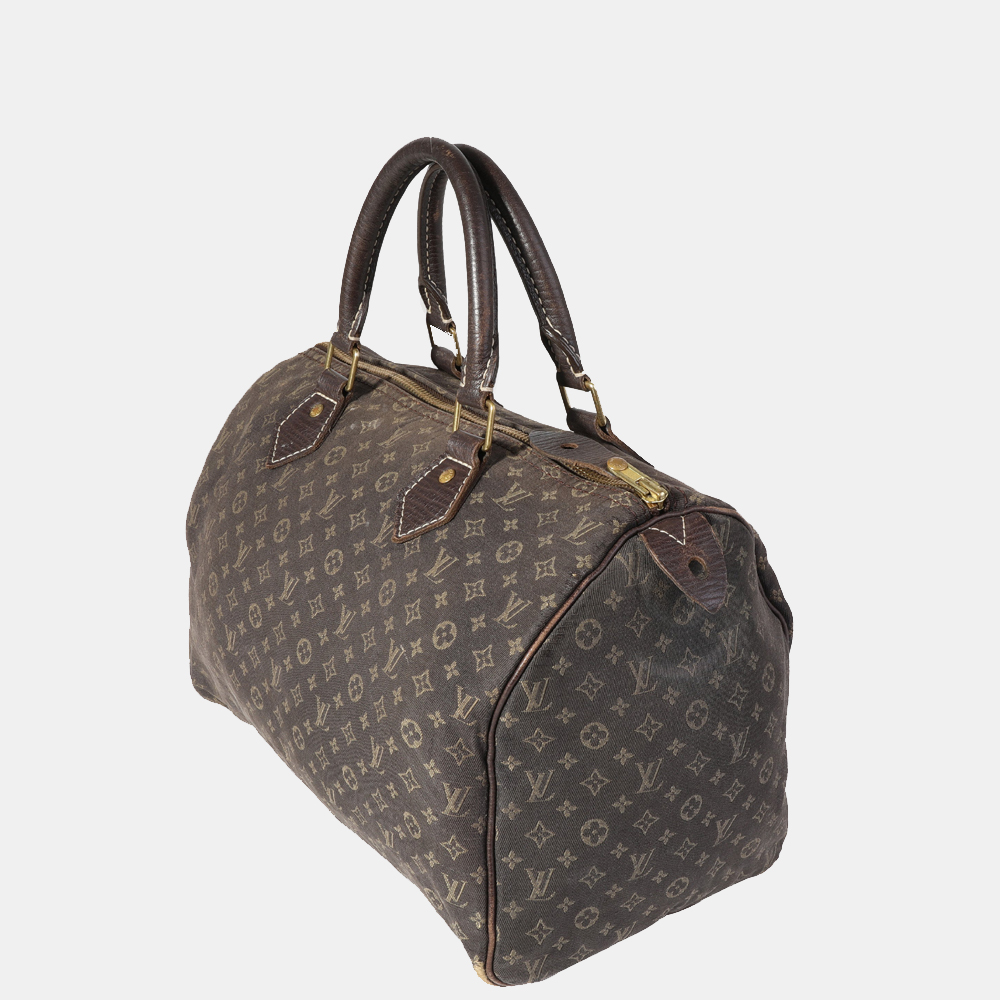 

Louis Vuitton Brown Mini Lin Canvas Speedy 30 Bag