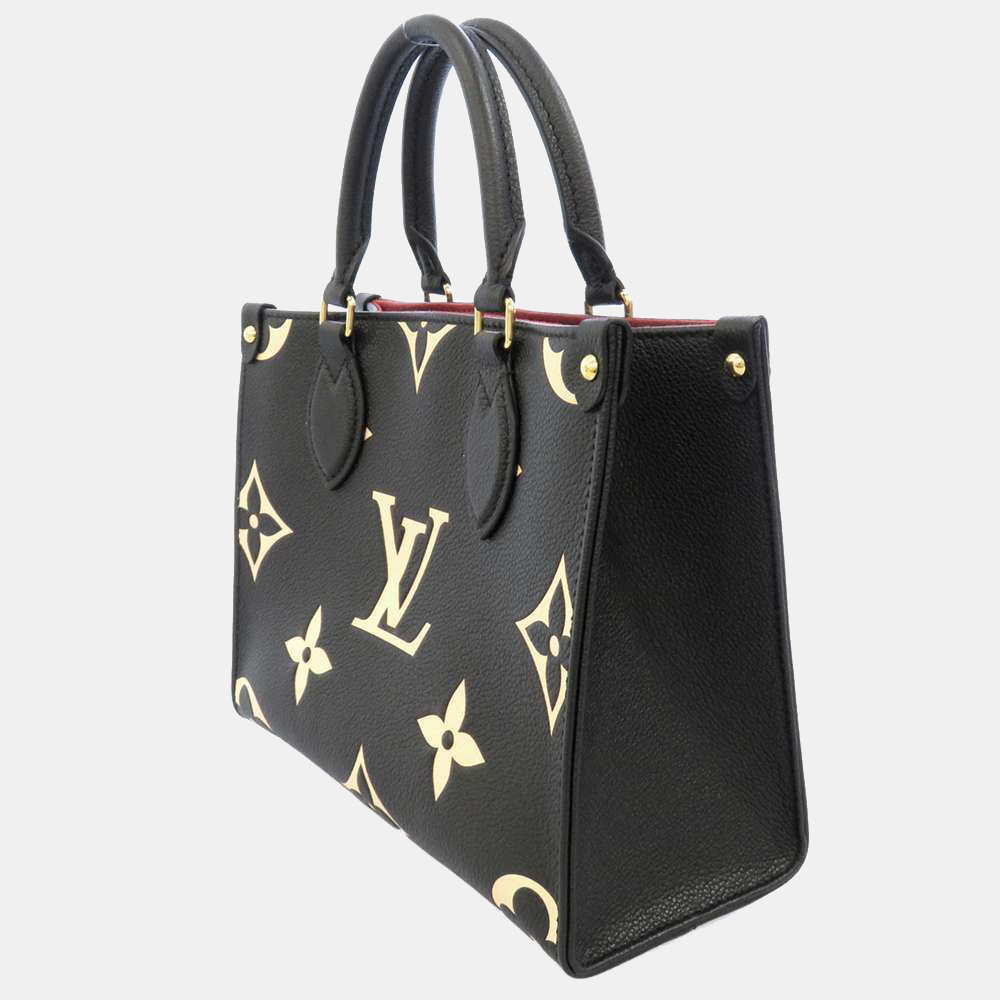 

Louis Vuitton Black Monogram Leather Empreinte On The Go PM Tote Bag