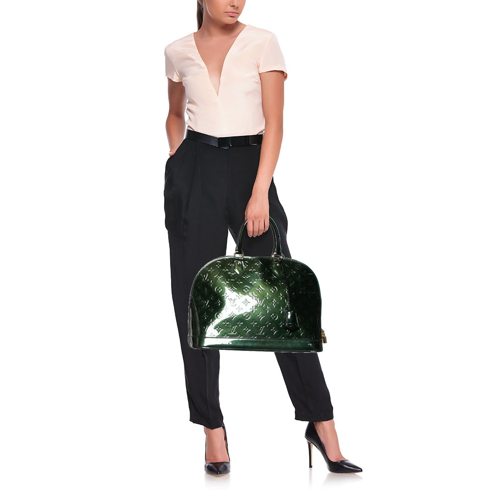 

Louis Vuitton Dark Green Monogram Vernis Alma GM Bag