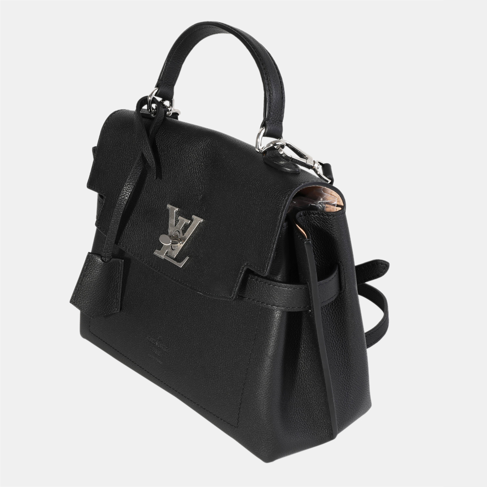 

Louis Vuitton Black Calfskin Leather Lockme Ever BB Top Handle Bag
