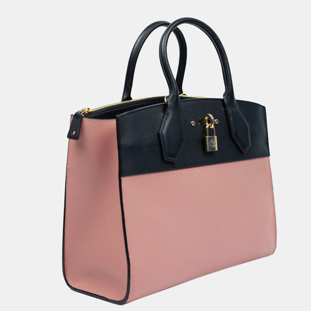 

Louis Vuitton Pink/Black Leather City Steamer Bag