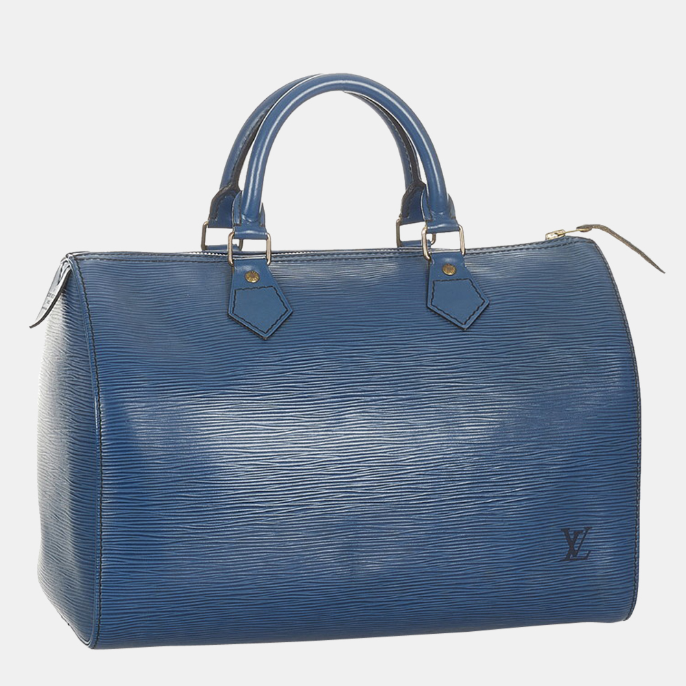 

Louis Vuitton Blue Epi Leather Speedy 30 Bag