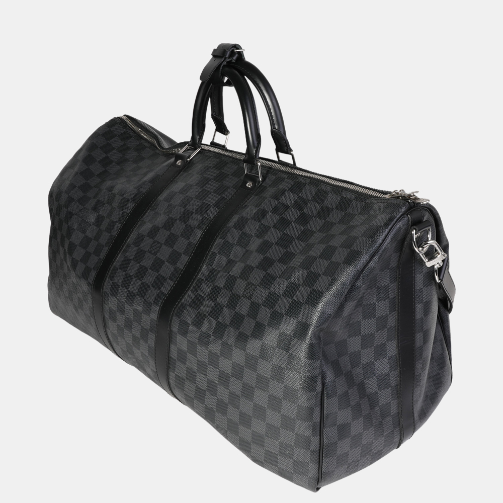 

Louis Vuitton Damier Graphite Canvas Keepall Bandouliere 55 Bag, Grey
