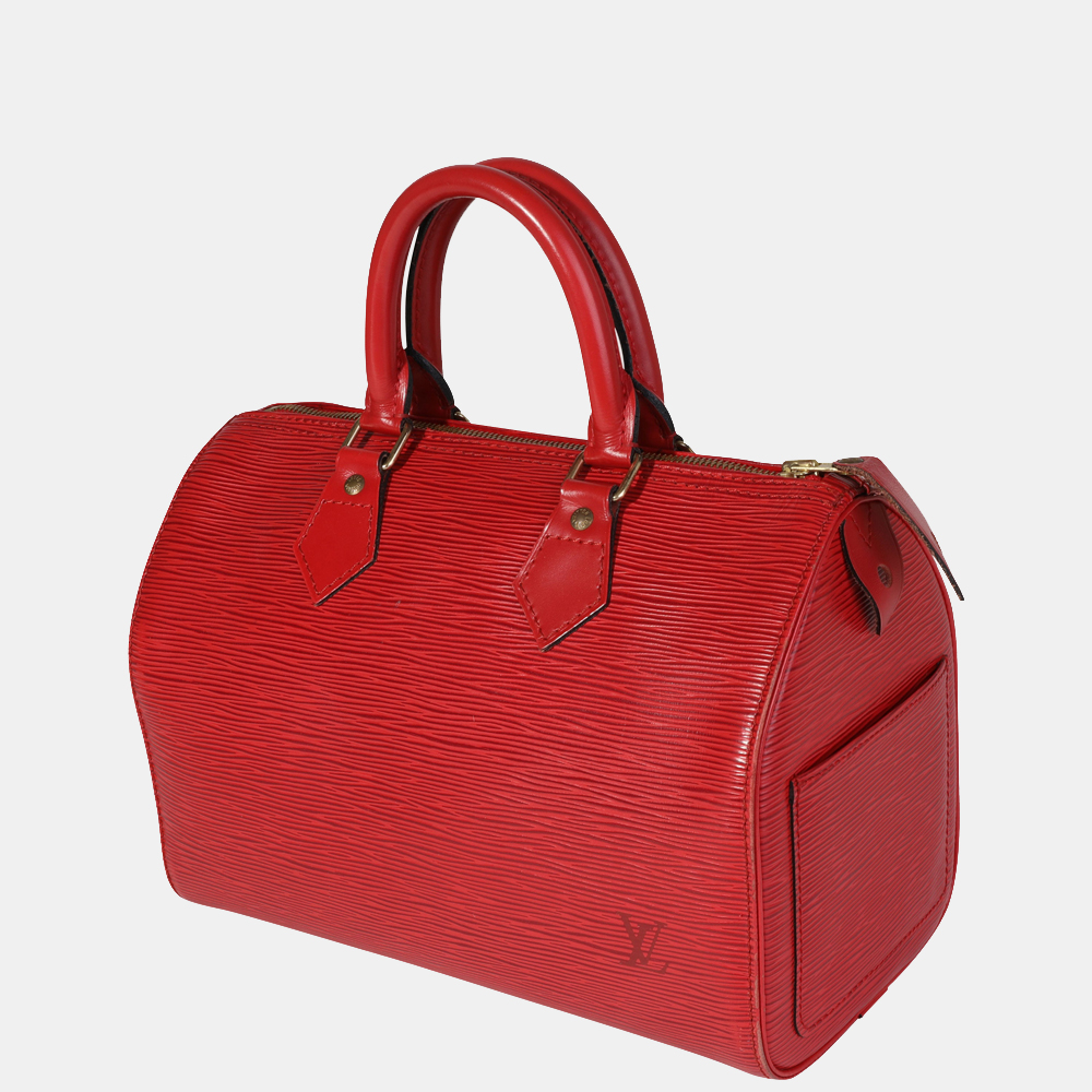 

Louis Vuitton Red Epi Leather Speedy 25 Bag