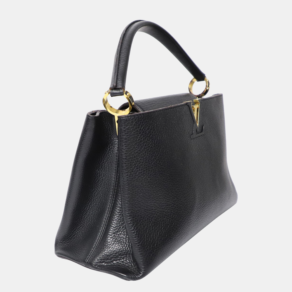 

Louis Vuitton Black Taurillon Leather Capucines MM Bag