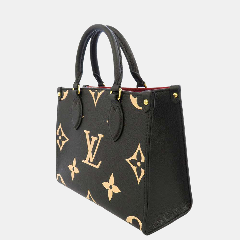 

Louis Vuitton Black/Beige Monogram Empreinte Leather OnTheGo PM Tote Bag
