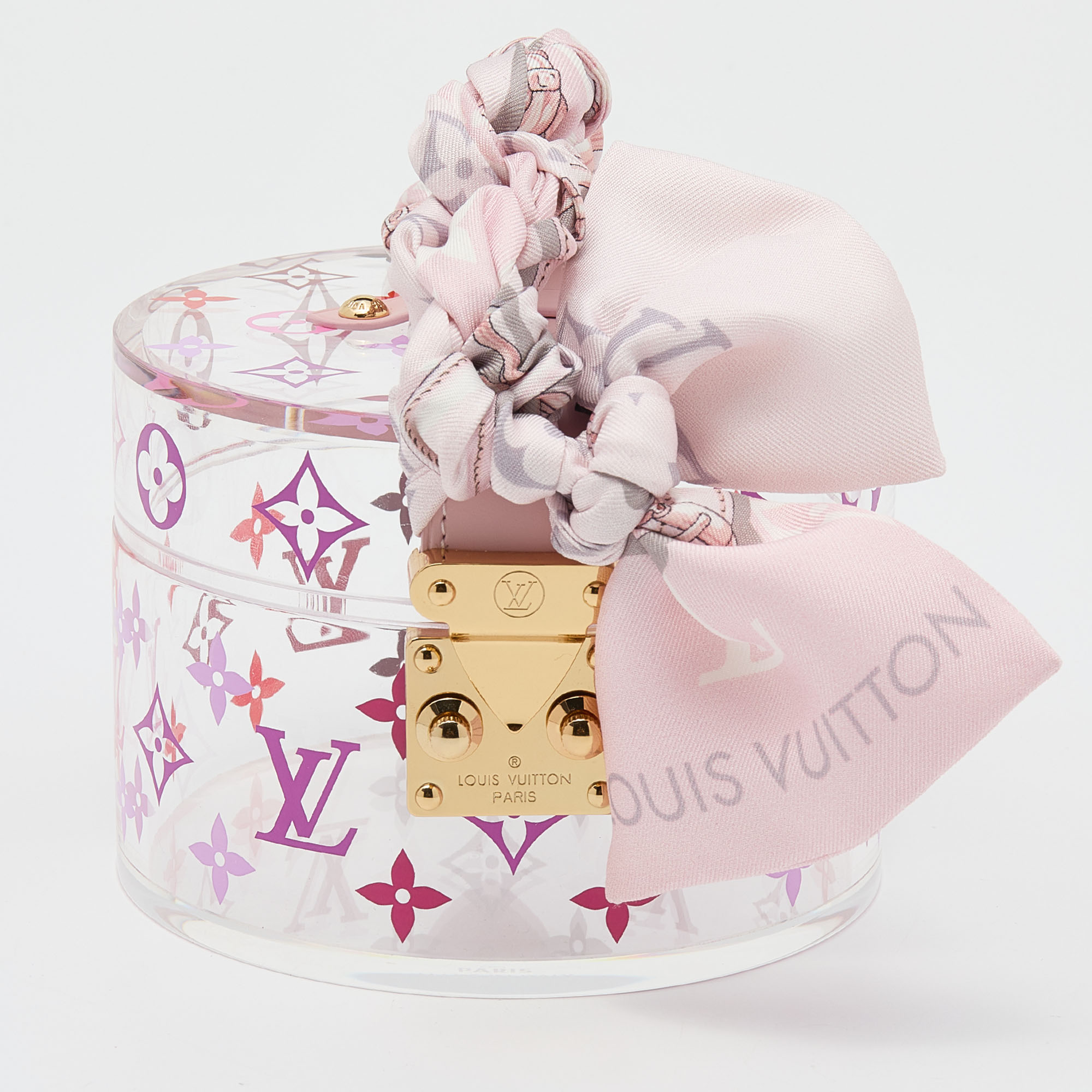 Pre Owned Louis Vuitton Multicolor Acrylic Monogram Silk Box Scott