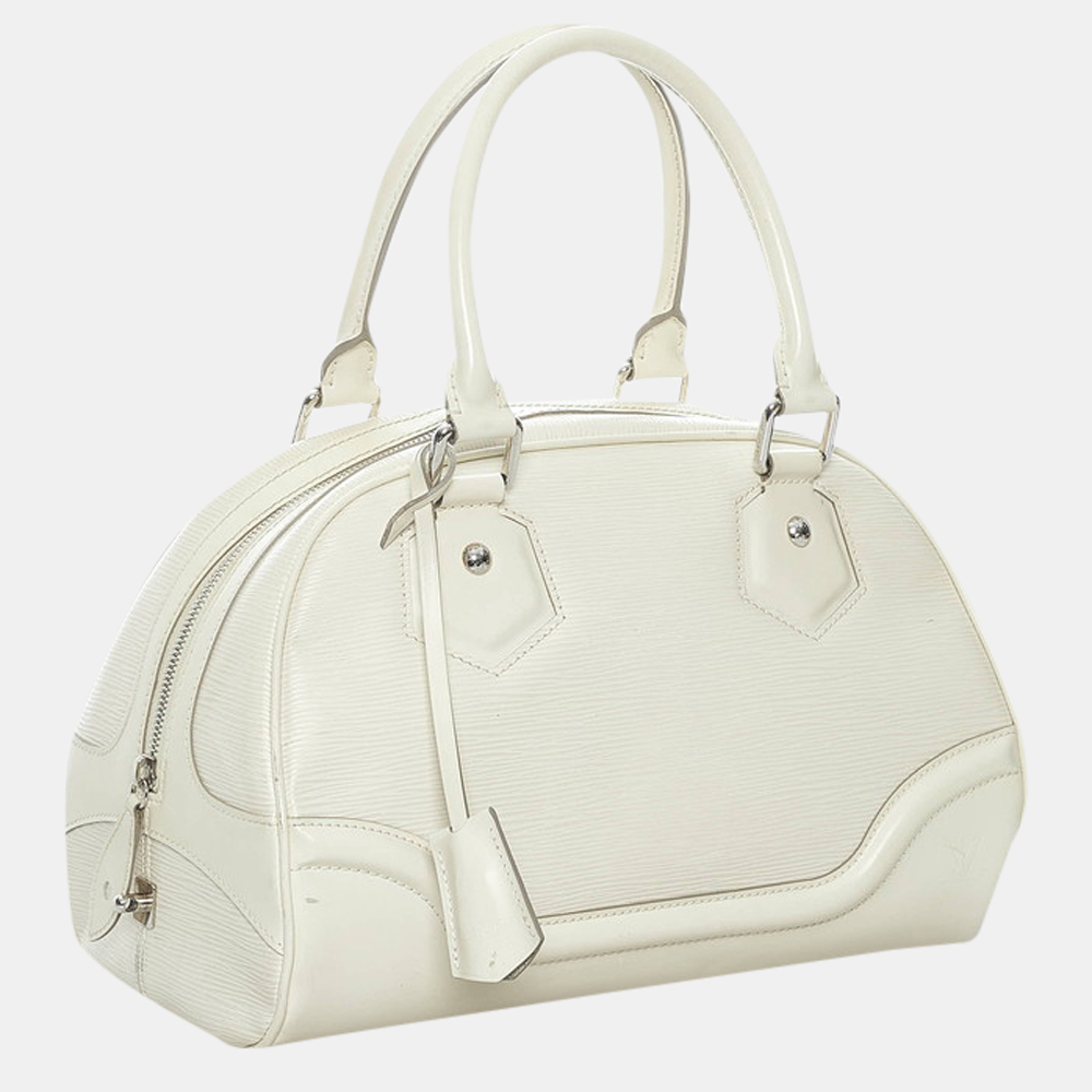 

Louis Vuitton White Epi Leather Bowling Montaigne Bag