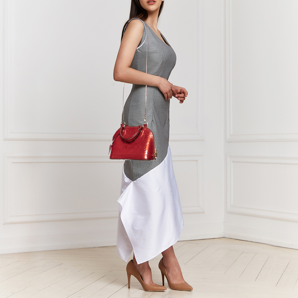 

Louis Vuitton Indian Rose Monogram Vernis Alma BB Bag, Red