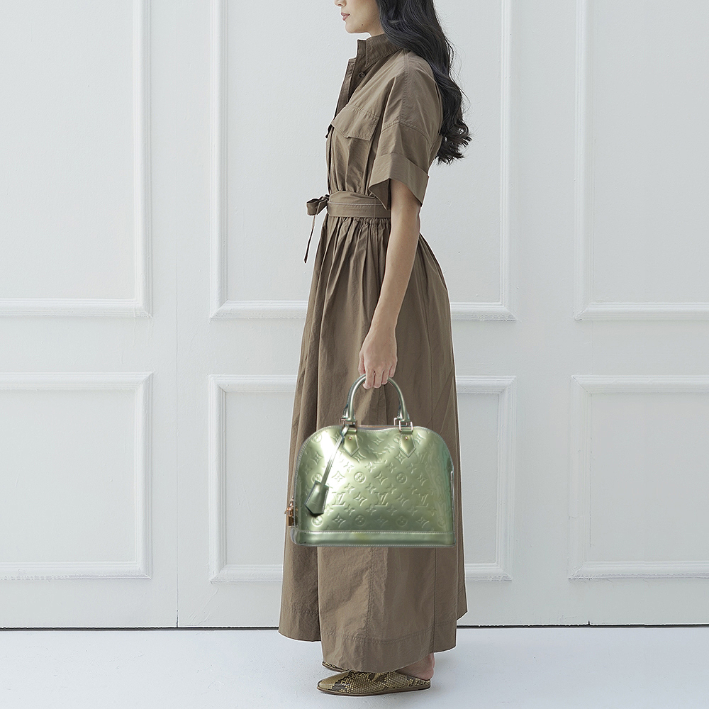 

Louis Vuitton Givre Monogram Vernis Leather Alma PM Bag, Grey