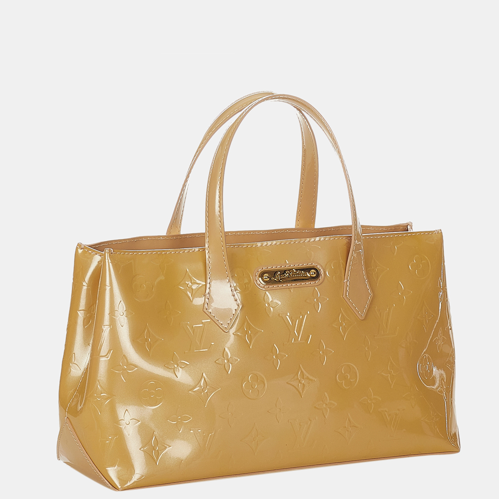 

Louis Vuitton Beige/Brown Vernis Wilshire PM