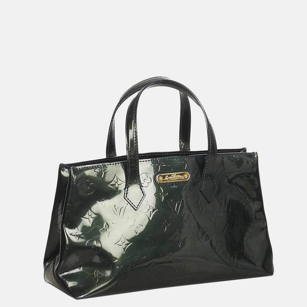

Louis Vuitton Green Vernis Wilshire PM