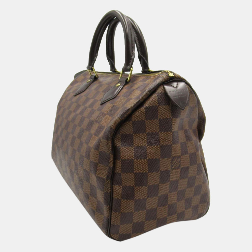 

Louis Vuitton Brown Damier Ebene Canvas Speedy 30 Satchel Bag