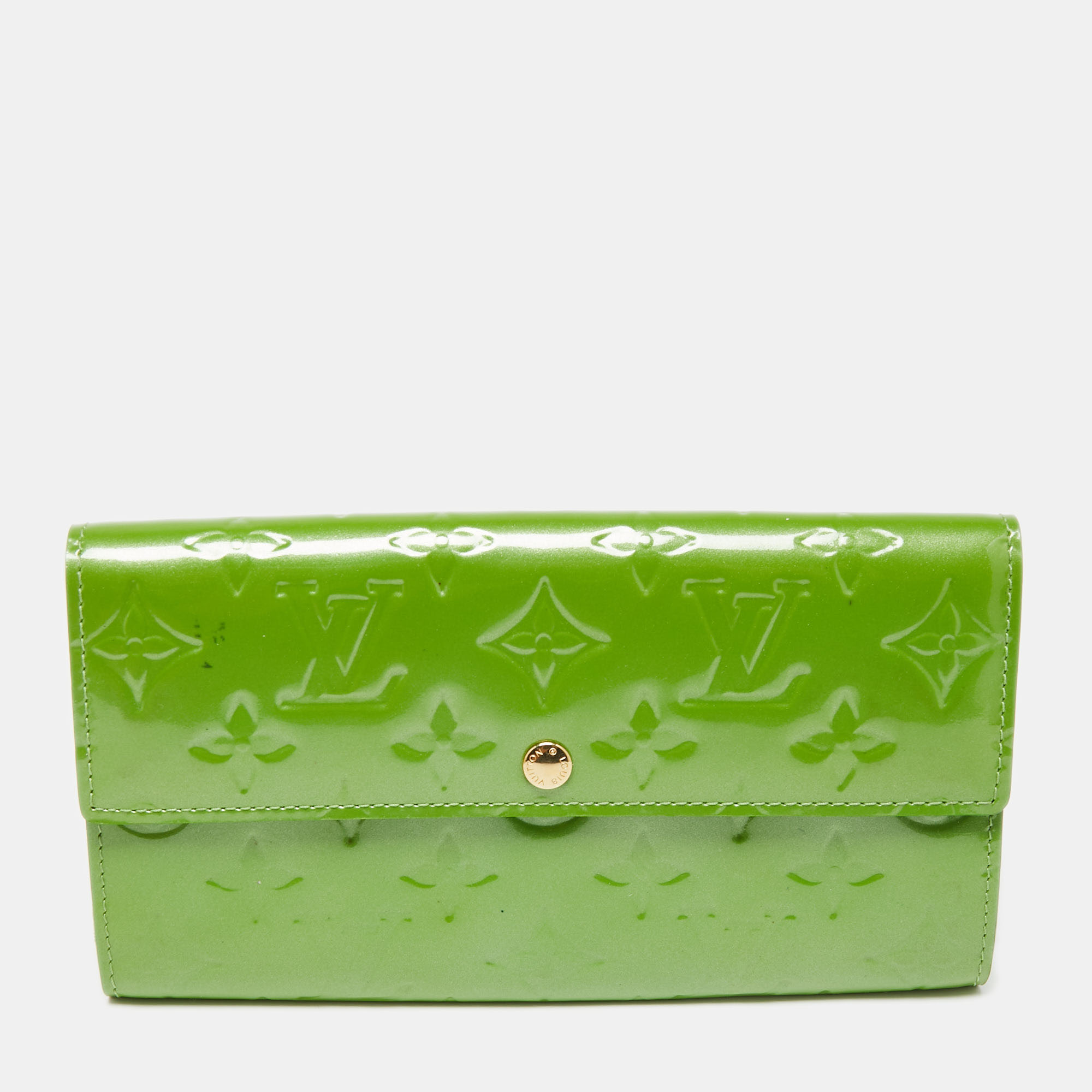 

Louis Vuitton Vet Tonic Monogram Vernis Sarah Wallet, Green