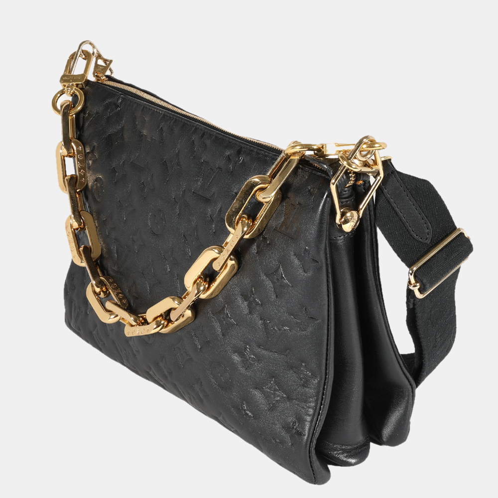 

Louis Vuitton Black Monogram Leather Coussin MM Bag