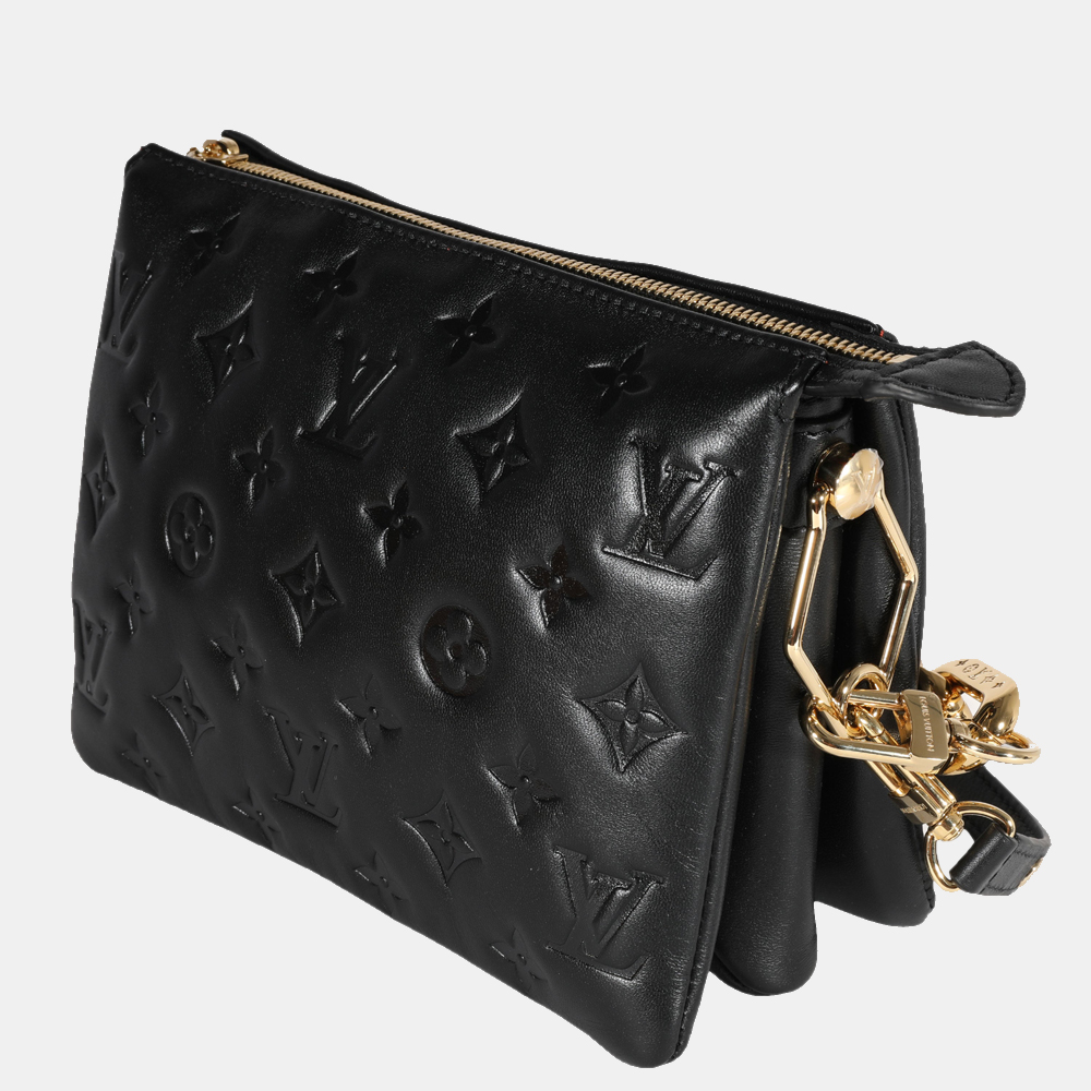 

Louis Vuitton Black Monogram Leather Lambskin Coussin BB bag
