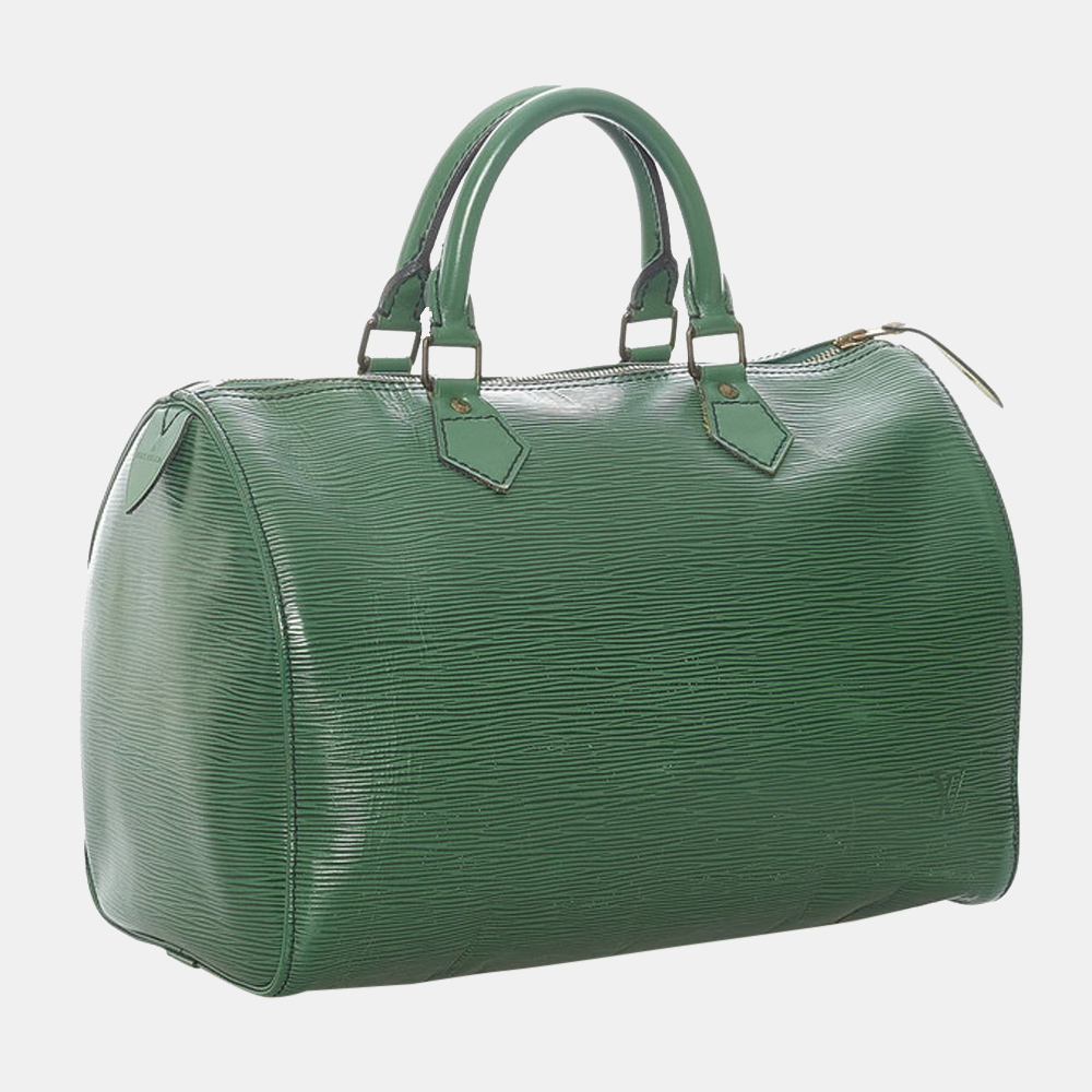 

Louis Vuitton Green Epi Leather Speedy 30 Satchel Bag