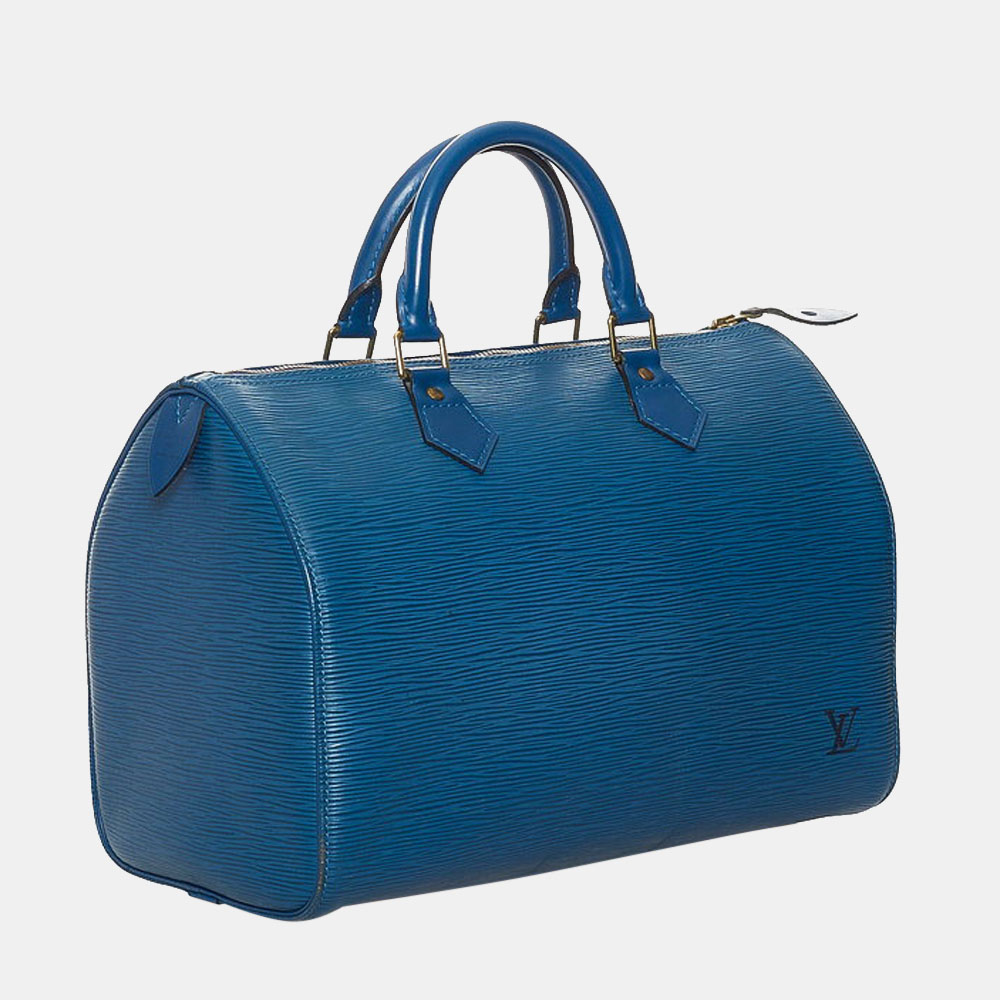 

Louis Vuitton Blue Epi Leather Speedy 30 Satchel Bag