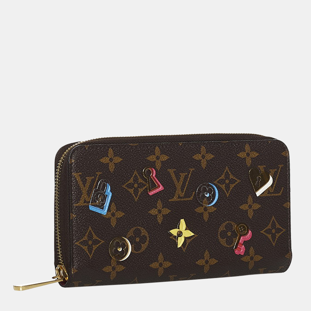 

Louis Vuitton Brown Monogram Canvas Love Lock Zippy Wallet