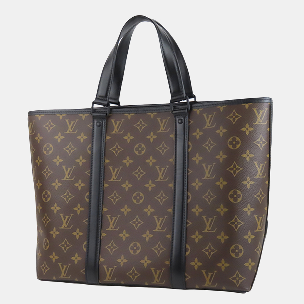 

Louis Vuitton Monogram Macassar Weekend Tote PM, Black