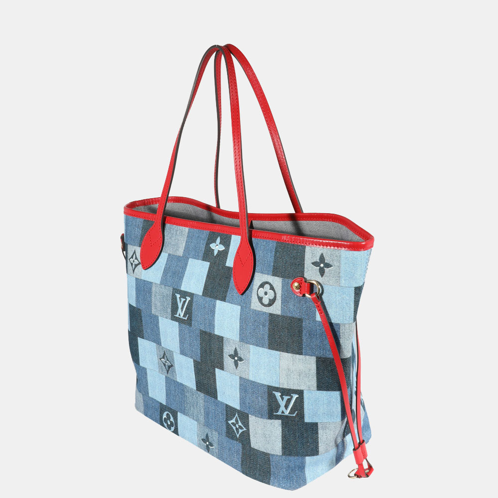 

Louis Vuitton Blue Denim Monogram Patchwork Neverfull MM Bag