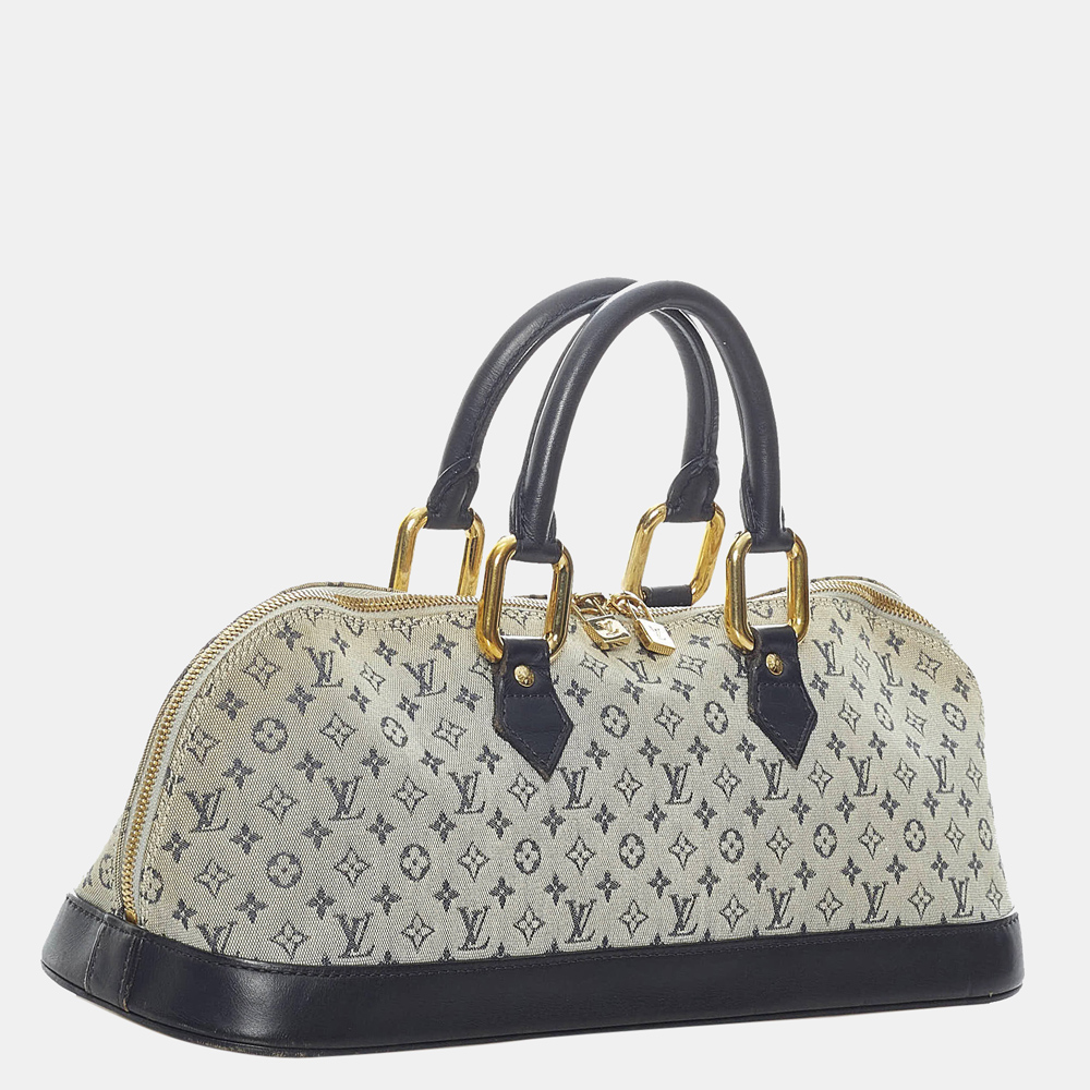 

Louis Vuitton Gray/Black Monogram Mini Lin Alma Long Handbag