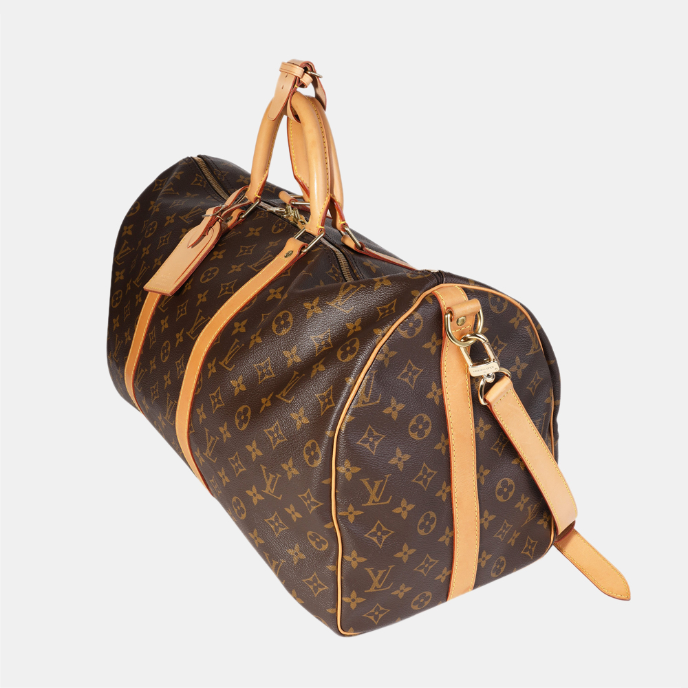 

Louis Vuitton Brown Monogram Canvas Keepall Bandouliere 55 Duffle Bag