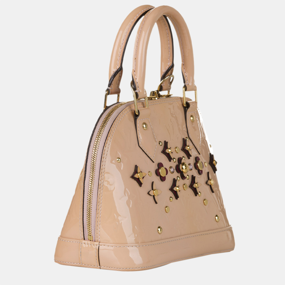 

Louis Vuitton Beige/Pink Vernis Flower Alma BB