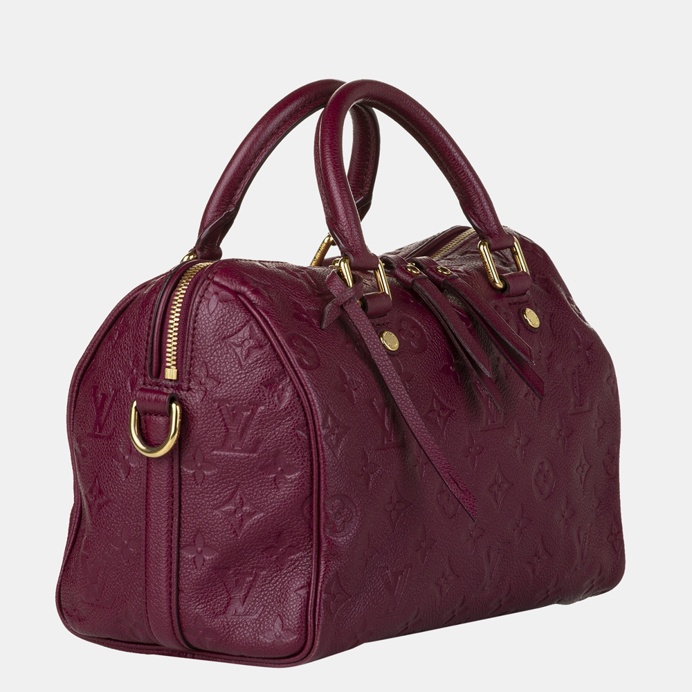 

Louis Vuitton Red Monogram Empreinte Speedy Bandouliere 25